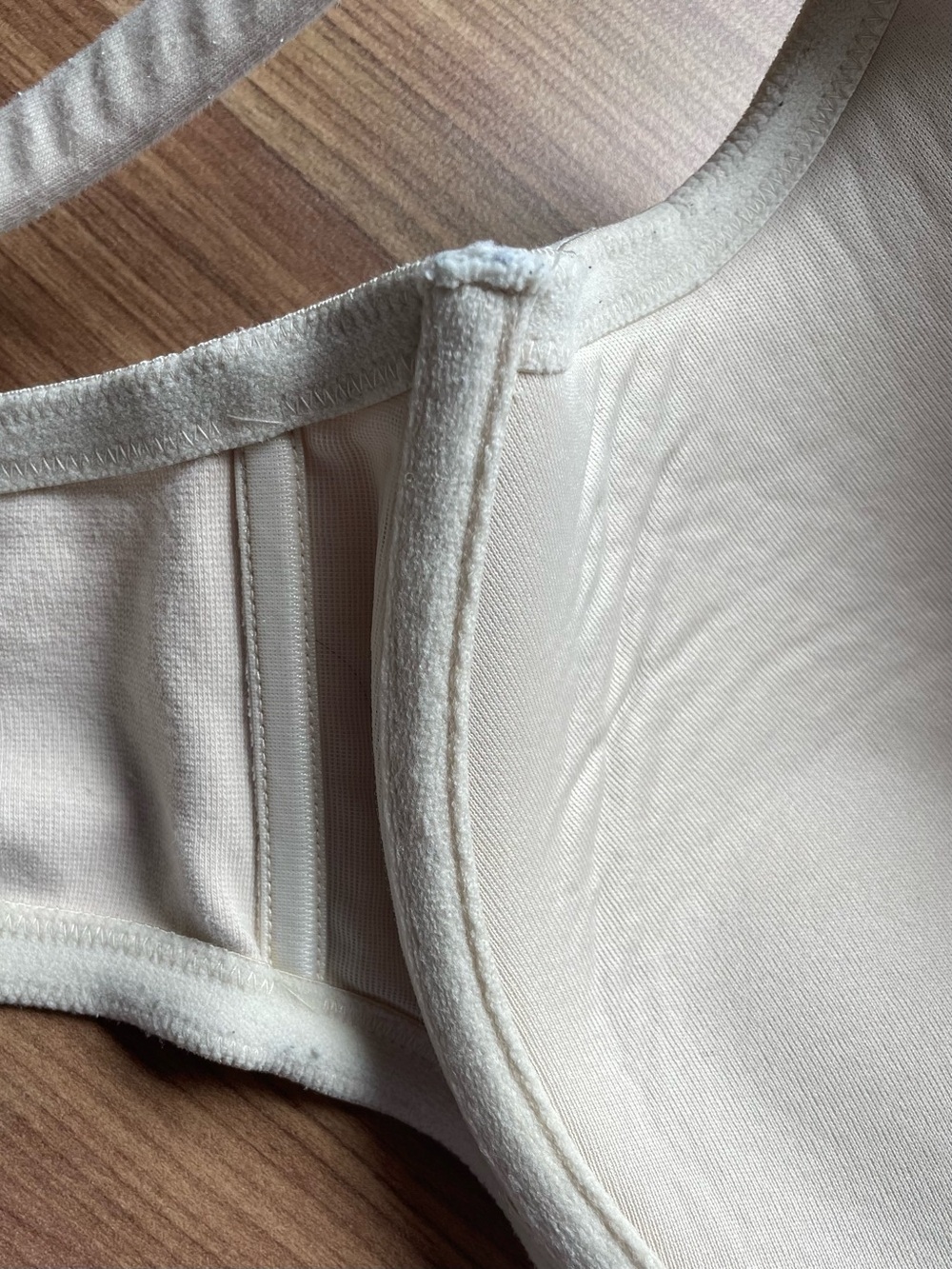 Cacique Lane Bryant Cotton Boost Plunge Bra Cream Lace Trim Size 42D - Picture 10 of 12